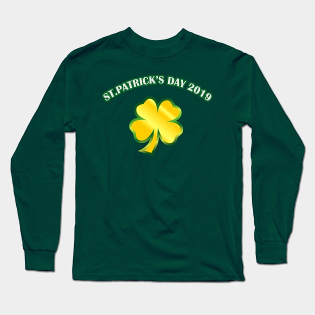 irish gold shamrock Long Sleeve T-Shirt by osvaldoport76